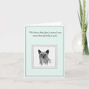 Pet Sympathy for a Tonkinese Cat Card
