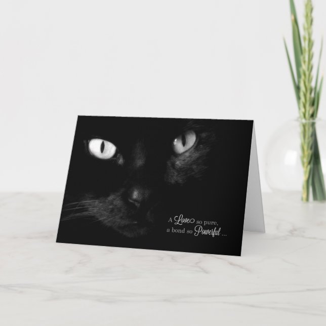 Pet Sympathy for Loss of a Cat - Black Cat Card (Front)
