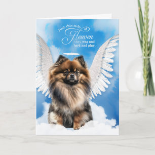 Pet Sympathy Loss Dog Tri Color Pomeranian Angel Card