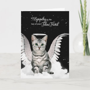 Pet Sympathy Loss of a Cat Tabby Angel Card