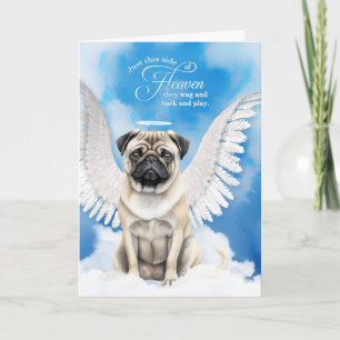 Pet Sympathy Loss of a Dog Pug Angel Card