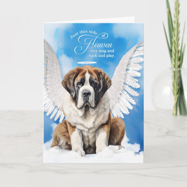 Pet Sympathy Loss of a Dog Saint Bernard Angel Card (Front)