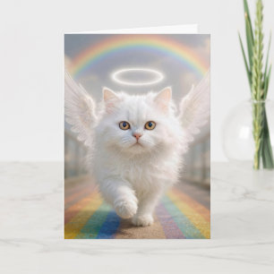 Pet Sympathy Persian Cat with Angel Wings Card