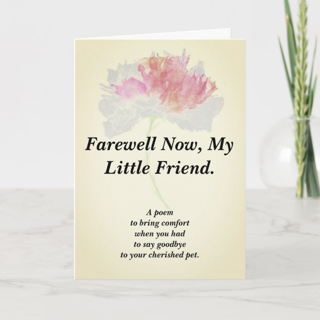 Pet Sympathy Poem  Folded Card 12.7 X 17.8 cm (Front)