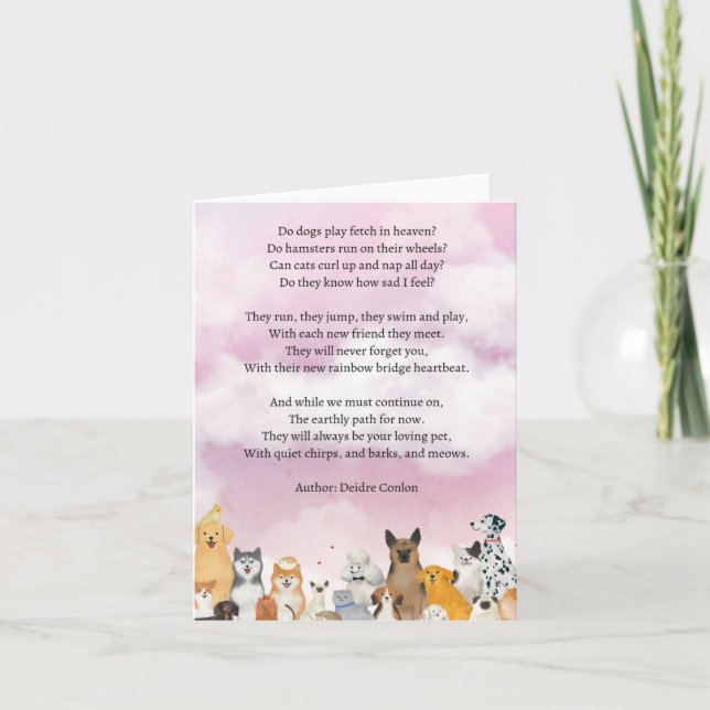 Pet Sympathy Poetry Card (Front)