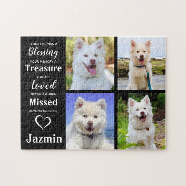 Pet Sympathy Quote - Pet Loss - Dog Love Memorial Jigsaw Puzzle (Horizontal)