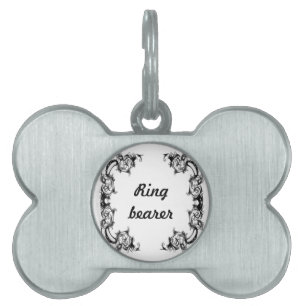 pet tag bone floral ring bearer