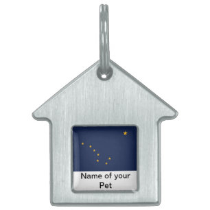 Pet Tag with Flag of Alaska State