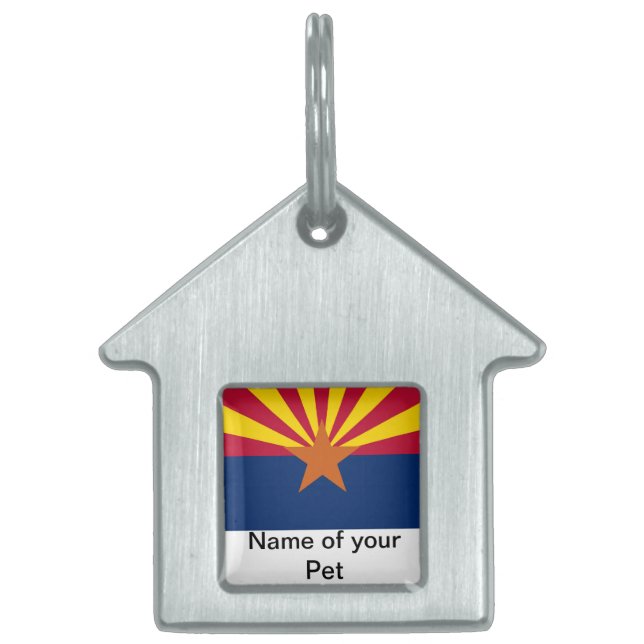 Pet Tag with Flag of Arizona State (Front)