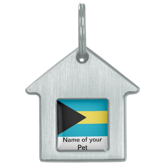 Pet Tag with Flag of Bahamas (Front)