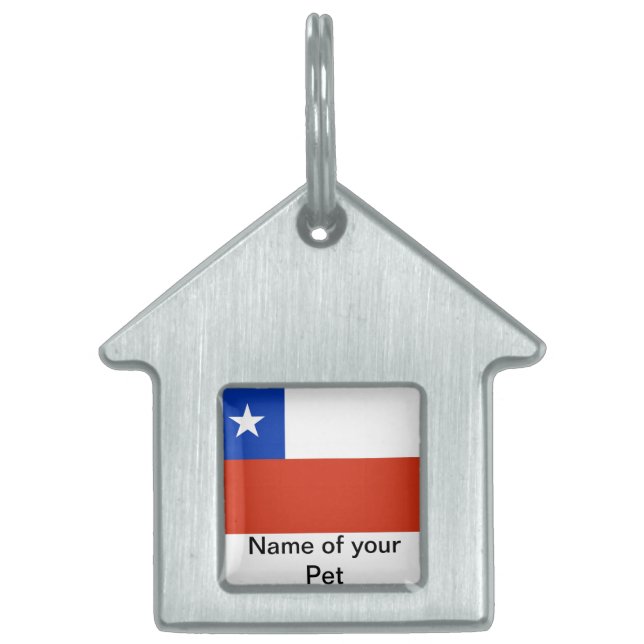 Pet Tag with Flag of Chile (Front)