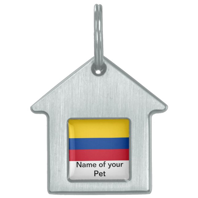 Pet Tag with Flag of Colombia (Front)