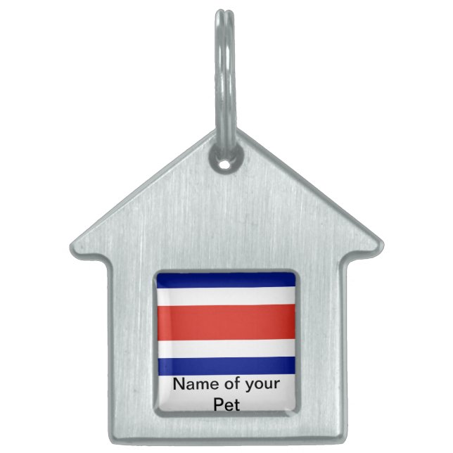 Pet Tag with Flag of Costa Rica (Front)