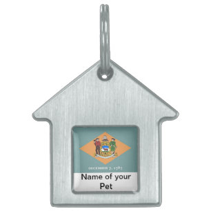 Pet Tag with Flag of Delaware State