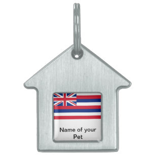 Pet Tag with Flag of Hawaii State