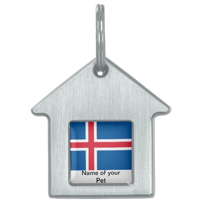 Pet Tag with Flag of Iceland (Front)