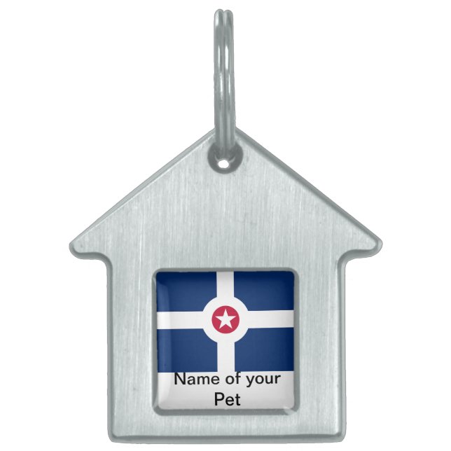 Pet Tag with Flag of Indianapolis City (Front)