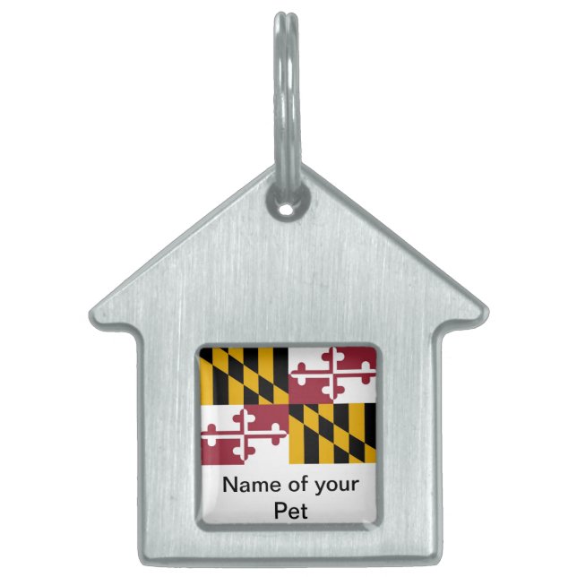 Pet Tag with Flag of Maryland State (Front)