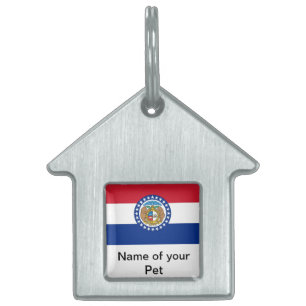Pet Tag with Flag of Missouri State