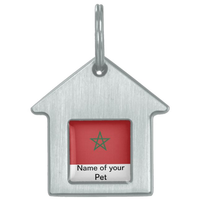 Pet Tag with Flag of Morocco (Front)