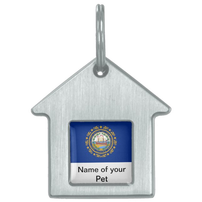 Pet Tag with Flag of New Hampshire State (Front)