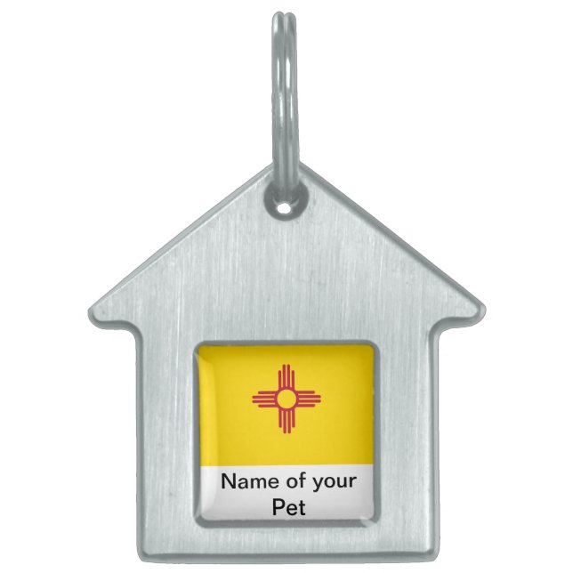 Pet Tag with Flag of New Mexico State (Front)