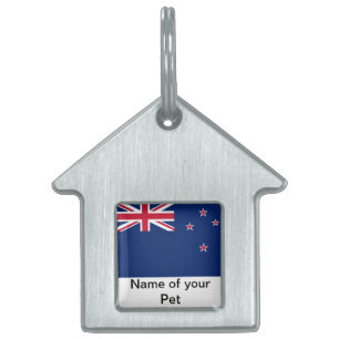 Pet Tag with Flag of New Zealand