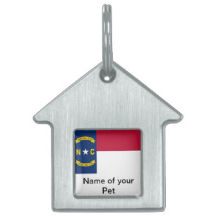 Pet Tag with Flag of North Carolina State