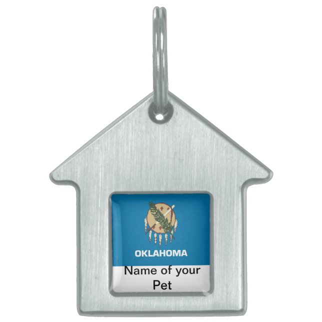 Pet Tag with Flag of Oklahoma State (Front)