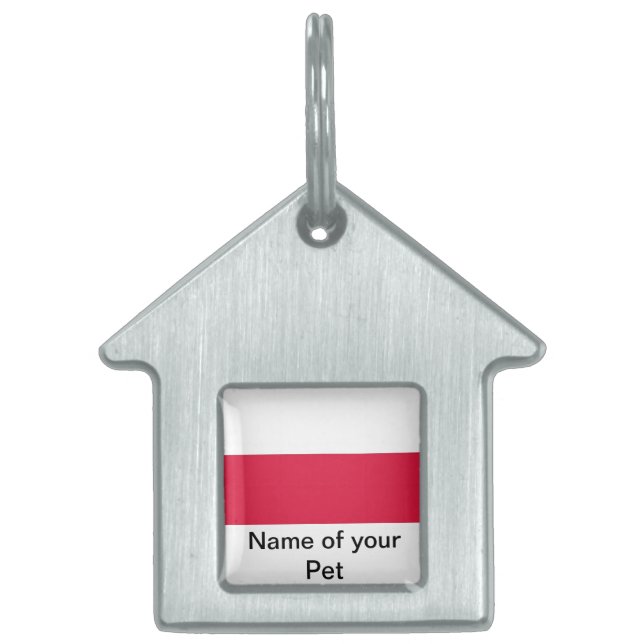 Pet Tag with Flag of Poland (Front)