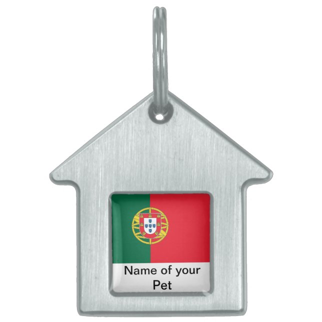 Pet Tag with Flag of Portugal (Front)