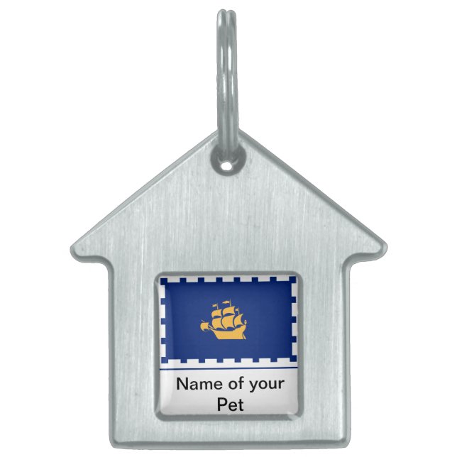 Pet Tag with Flag of Quebec City, Canada (Front)