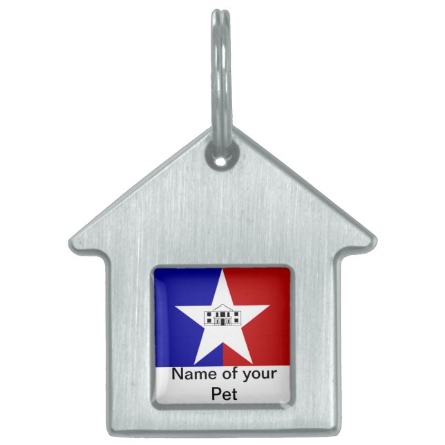 Pet Tag with Flag of San Antonio City (Front)