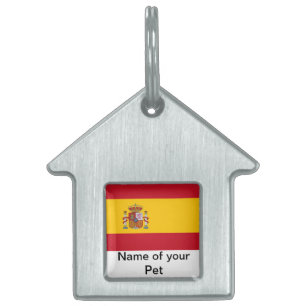 Pet Tag with Flag of Spain