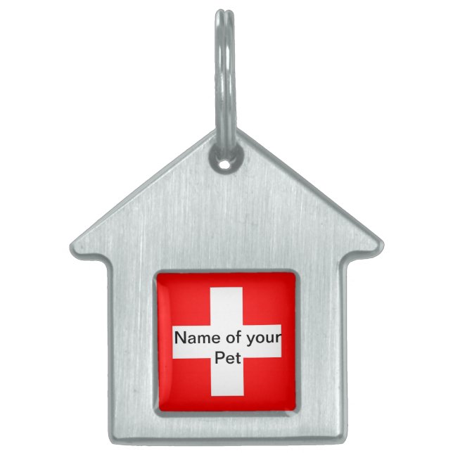Pet Tag with Flag of Switzerland (Front)