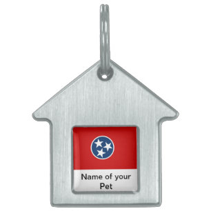 Pet Tag with Flag of Tennessee State