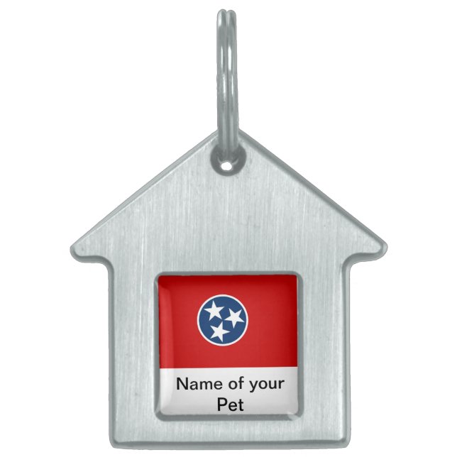 Pet Tag with Flag of Tennessee State (Front)