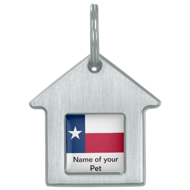 Pet Tag with Flag of Texas State (Front)
