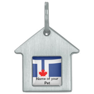 Pet Tag with Flag of Toronto, Canada