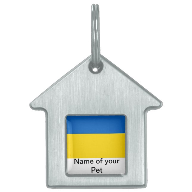 Pet Tag with Flag of Ukraine (Front)
