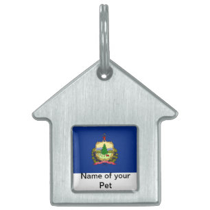 Pet Tag with Flag of Vermont State