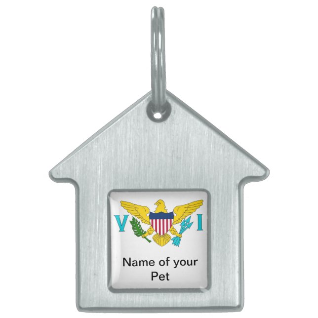 Pet Tag with Flag of Virgin Islands (Front)