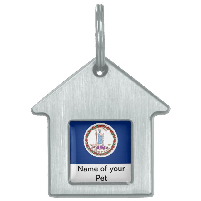 Pet Tag with Flag of Virginia State (Front)