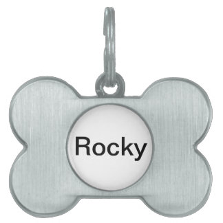 pet tag with "Rocky"