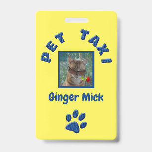 pet taxi denim ID badge