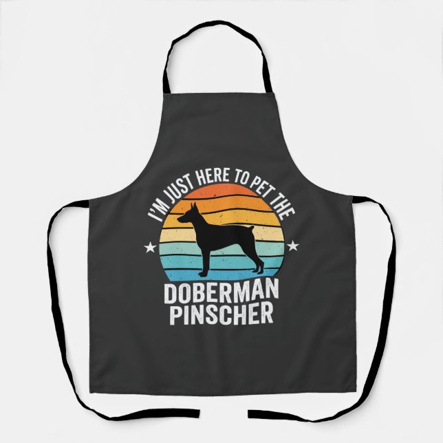 Pet The Doberman Pinscher Retro Apron (Front)