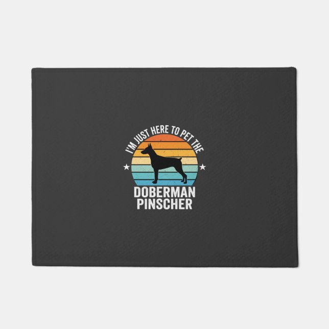 Pet The Doberman Pinscher Retro Doormat (Front)