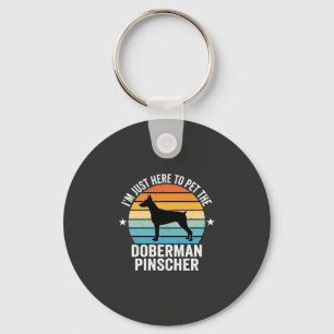 Pet The Doberman Pinscher Retro Key Ring