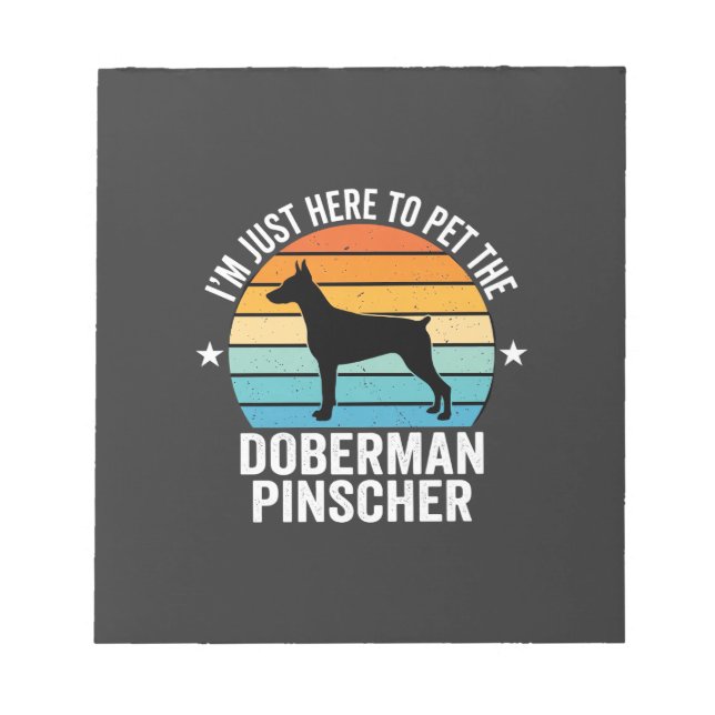 Pet The Doberman Pinscher Retro Notepad (Front)
