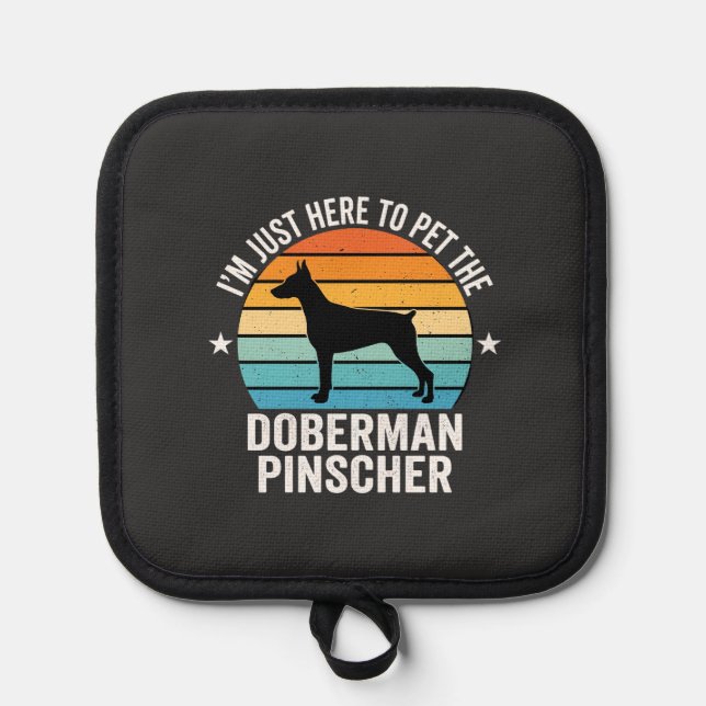 Pet The Doberman Pinscher Retro Pot Holder (Front)